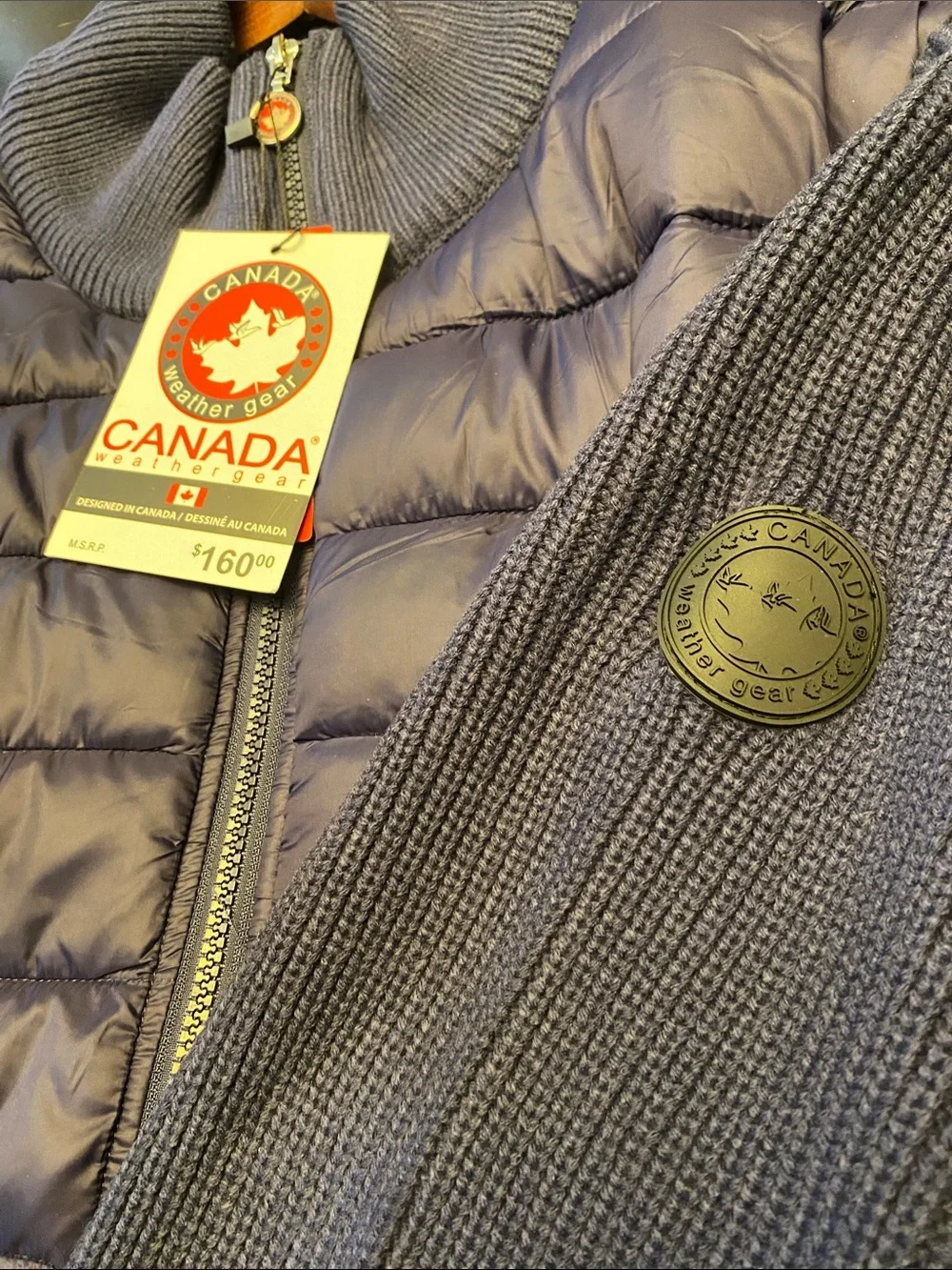 🆕 Canada Full zip Puffer Sweater NWT 2XL XXL